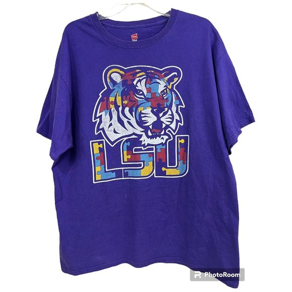 LSU Tigers Graphic T-Shirt Men Sz XL Colorful Short Sleeves Louisiana State Univ - Picture 1 of 6